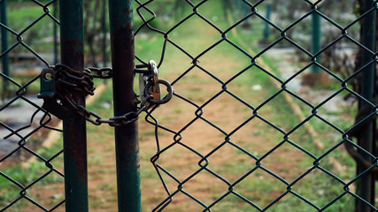 Lock on the iron gate