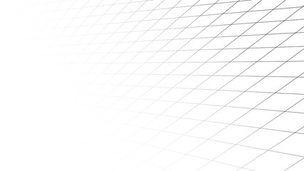 Vector gradient perspective grid. Detailed lines on white background.