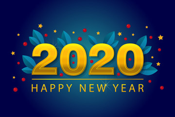 2020 Happy New Year | Flowers Vector 