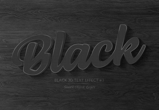Black 3D Text Effect