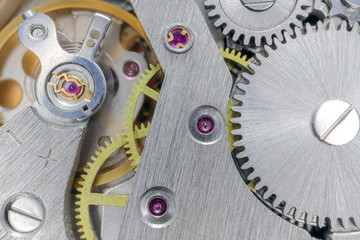 the clock mechanism as the macro background for the whole frame