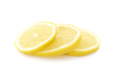 Sliced yellow lemon.