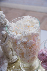 candy bar decoration for the baptism of the child, sweets and handmade pastries