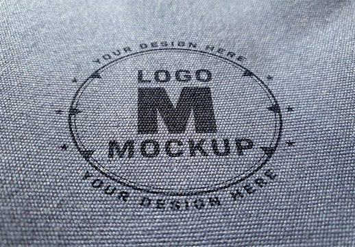 Logo Mockup on Denim Fabric Texture
