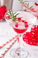 Cranberry margarita cocktail. Valentines day drink