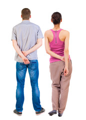 Back view of couple.