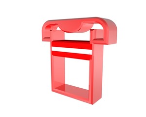 3d illustration of denmark football shirt icon