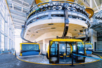 Cable cars in Penken ski resort in Tyrol in Austria