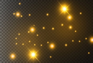 Fototapeta na wymiar Yellow sparks, stars 