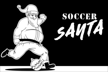 Santa Claus jugando futbol navidad © cheo