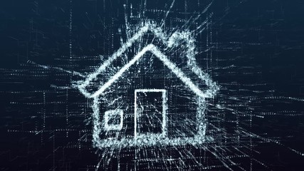 Modern digital home. Intelligent and technological management of housing. Electronic equipment and management in everyday life. Automatic machine control of the house.