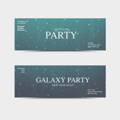Galaxy party flyer blue
