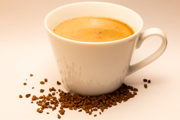 Coffee with milk prepared at home 