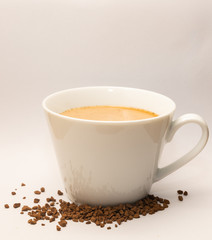 Coffee with milk prepared at home 