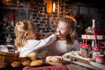 Young children play on the new year holiday.