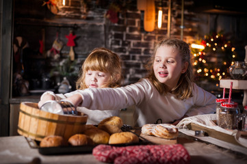 Young children play on the new year holiday.