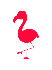 Silhouette Süßer Flamingo cartoon reihe