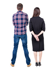 Back view of couple.