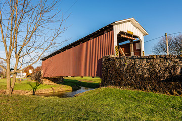 Weaver's Mill Covered Bridge Spanning Conestoga Creek in Lancaster County, Pennsylvania