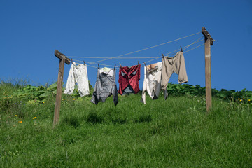 Clothes drying in sun