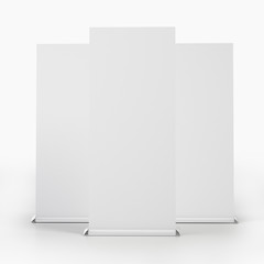 Three Roll Up Stands Banners
