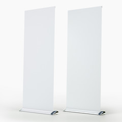 Two Roll Up Stand Banners