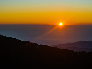 landscape of Mountain with sunset in Twilight time