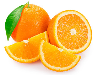 Fresh orange isolated on white background