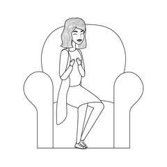 Woman cartoon drawing vector design