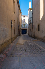 Small street in Nancy downtown, France