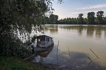 Sunken yacht
