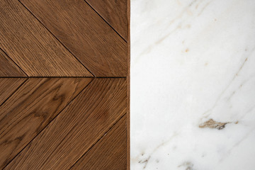 Marble and wooden floor