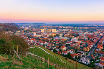 Romantic Landscape and cityscape with vineyards in Maribor