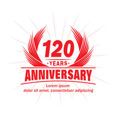 120 years logo design template. 120th anniversary vector and illustration.