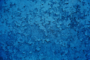 Obraz premium Classic blue color concrete wall stone brick texture background. Concept color of the year 2020