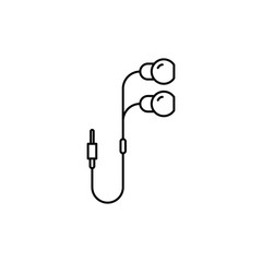 Earphone icon design line style isolated on white background. Vector illustration