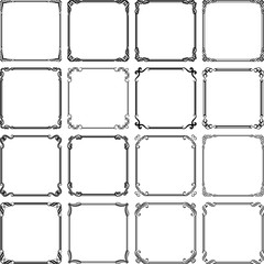 set of isolated vintage frames
