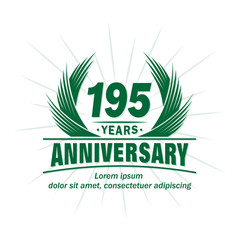 195 years logo design template. 195th anniversary vector and illustration.