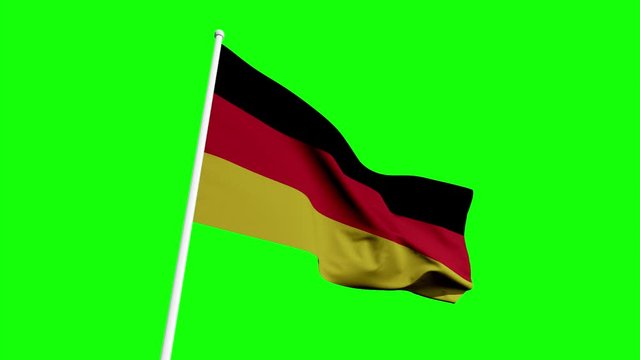 Flag Of Germany | Waving Flag On Green Screen | Loopable