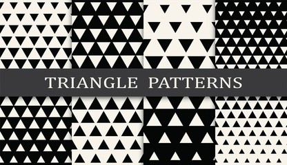 black and white geometric seamless halftone pattern set