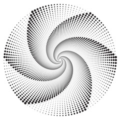 Dotted Halftone Vector Spiral Pattern or Texture