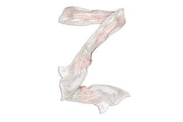 English letter " Z " from a plastic bag