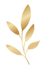 Isolated gold leaf plant vector design