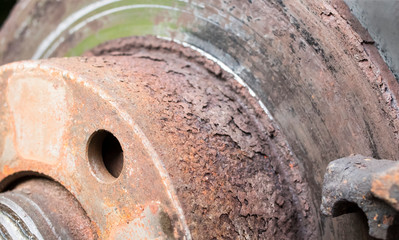 Old rusty brake discs