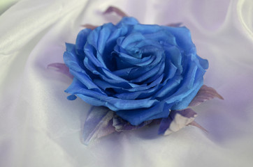 Beautiful hand made silk flower. Vintage retro style decoration. Fashionable female corsage brooch...