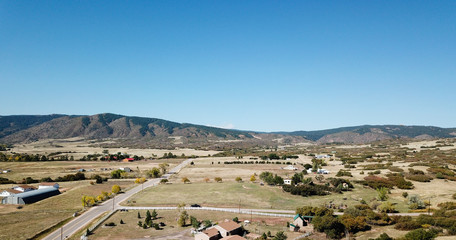 Rural aerial Colorado front range aerial, south of Denver