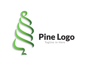 Abstract pine logo design inspiration