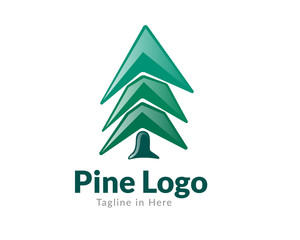 Obraz premium abstract arrow up pine art logo design inspiration