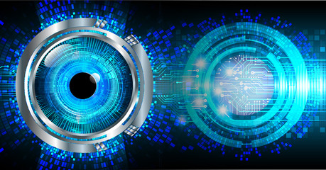 Blue eye cyber circuit future technology concept background