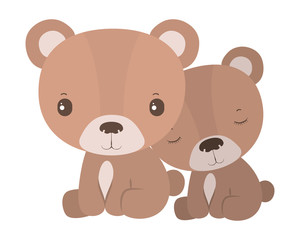 Isolated cute bears cartoons vector design
